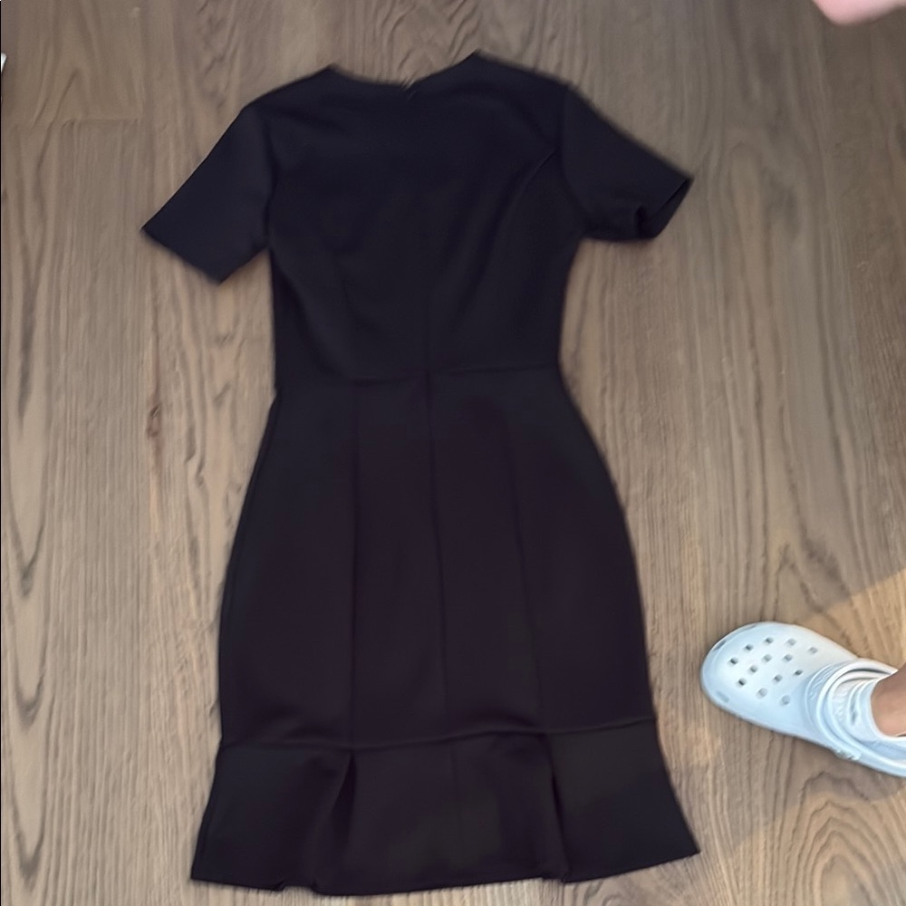 Black Ruffled Sheath Mini Dress - Picture 2 of 3